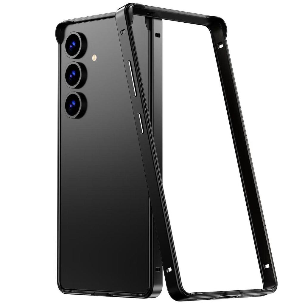 Titanium Metal TPU Frame Hybrid Armor Phone Case for Samsung Galaxy S26 Ultra S25 S24 Ultra Plus Lightweight Hard Bumper Anti Drop Protect Cover