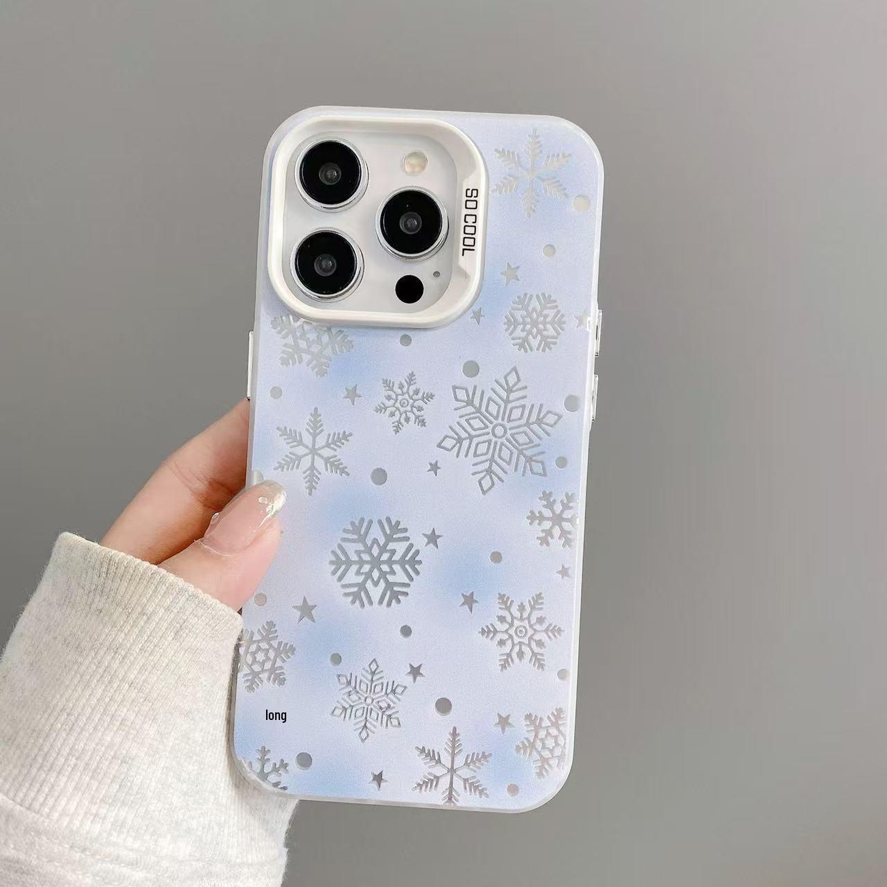 

Simple Snowflake Phone Case for iPhone 12-17, including iPhone 15 Pro, 16 Pro Max. iPhone 13 Mini