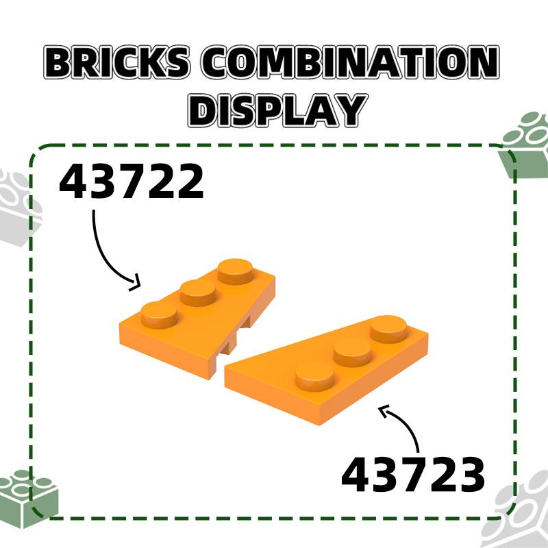 158Pcs/lot 43723 2x3 Right Wedge Plate Construction Bricks MOC Accessories Works With Featuring Blocks Kids Playthings Gift Idea Box