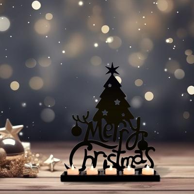 Metall Silhouette Kerzenhalter Weihnachtsgeschenk Tischdeko