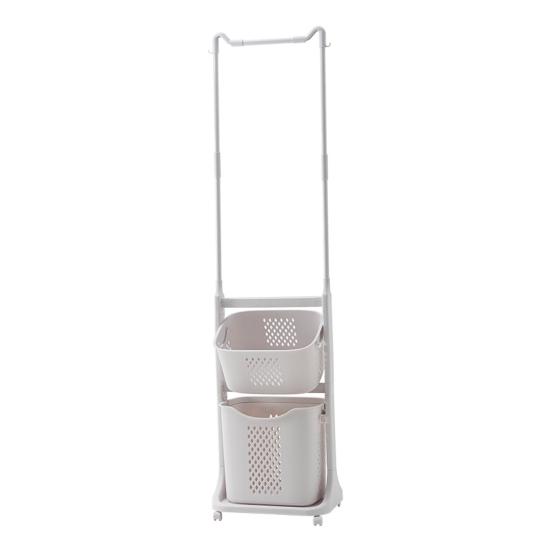 Yousheng Rolling Clothing Rack Multifunctional Laundry Hamper with Wheels Garment Rack with Hooks Detachable Laundry Baskets for Bedroom Laundry Room