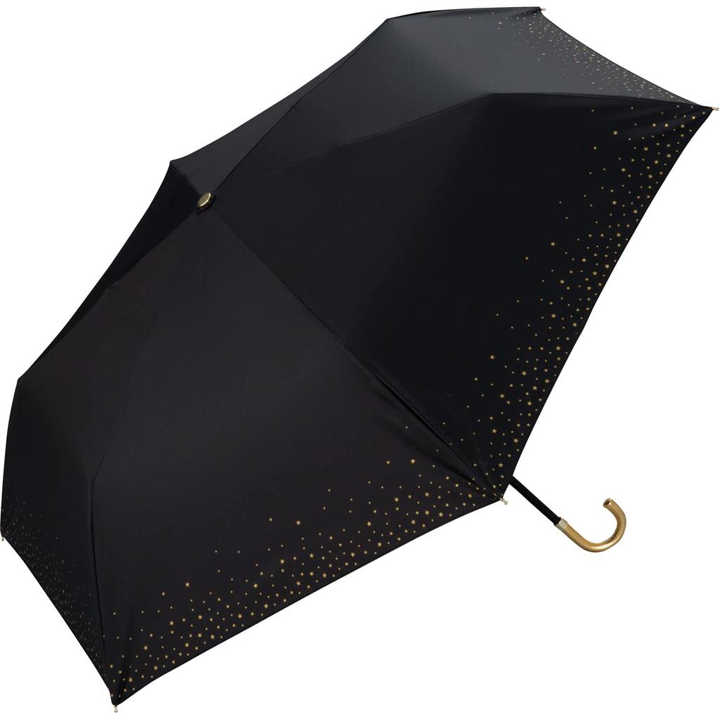 Parasol Folding Umbrella Blackout Rim Star Mini Black light blocking UV cut for both sun and 50cm Star Commuting to work or school Simple Stylish Cute
