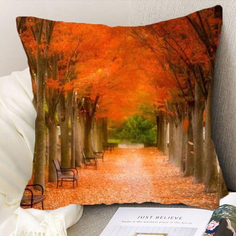 "Nature's Wonders Throw Pillow Covers - Mountain, Waterfall & Sunset Scenic Cushion Cases"