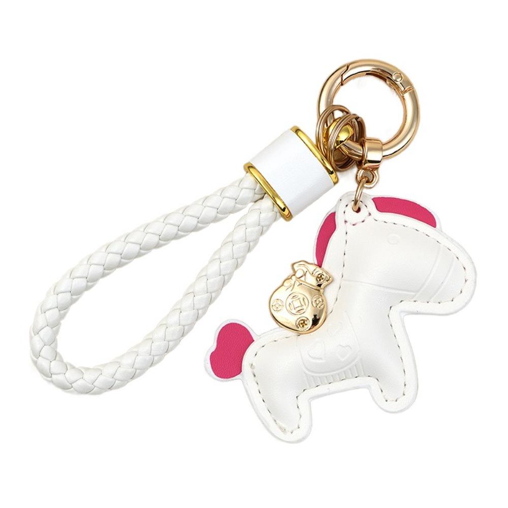 Candy Color Pony PU Keychain Cute Design Horse PU Pendants Zodiac Pony PU Doll  New Year Gift