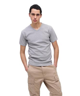 DAILY RIB V-NECK TEE 6143501 Men's S Grey