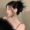 Light Luxury Women's Large Ostrich Feather Claw Hair Clip Shark Hairpin 2025