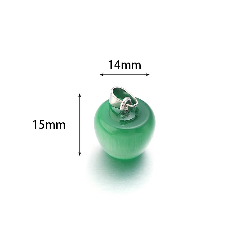 2Pcs/Lot Natural Cat Eyes Stone Apple Charms For Jewelry Making 14x15mm Transparent Quartz Pendant Diy Jewelry Finding Crafts