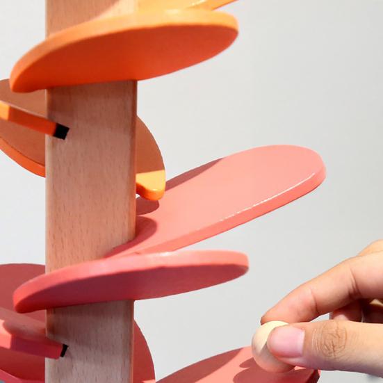 Marble Run Rainbow Sound Tree Children Fine Motor Skills Wooden Music Tree with 15 Balls Toddlers Boys Girls Educational Musical Tree Toy