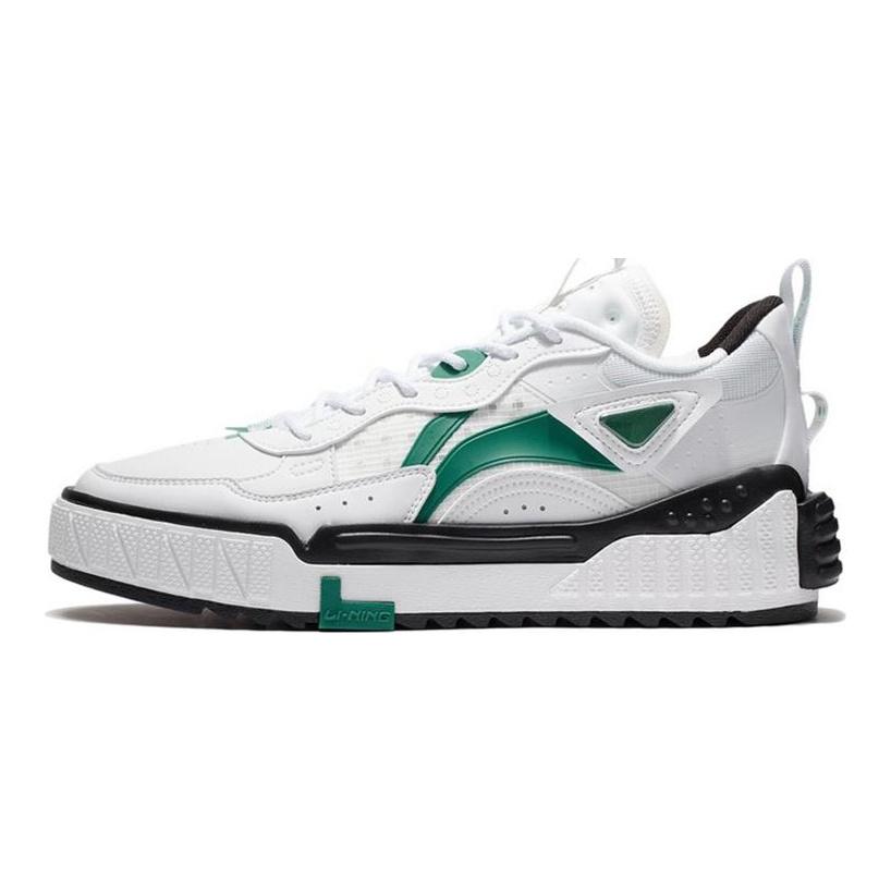 Li Ning New Journey Low top Skateboard Shoes Men's White Green AGCS169-4