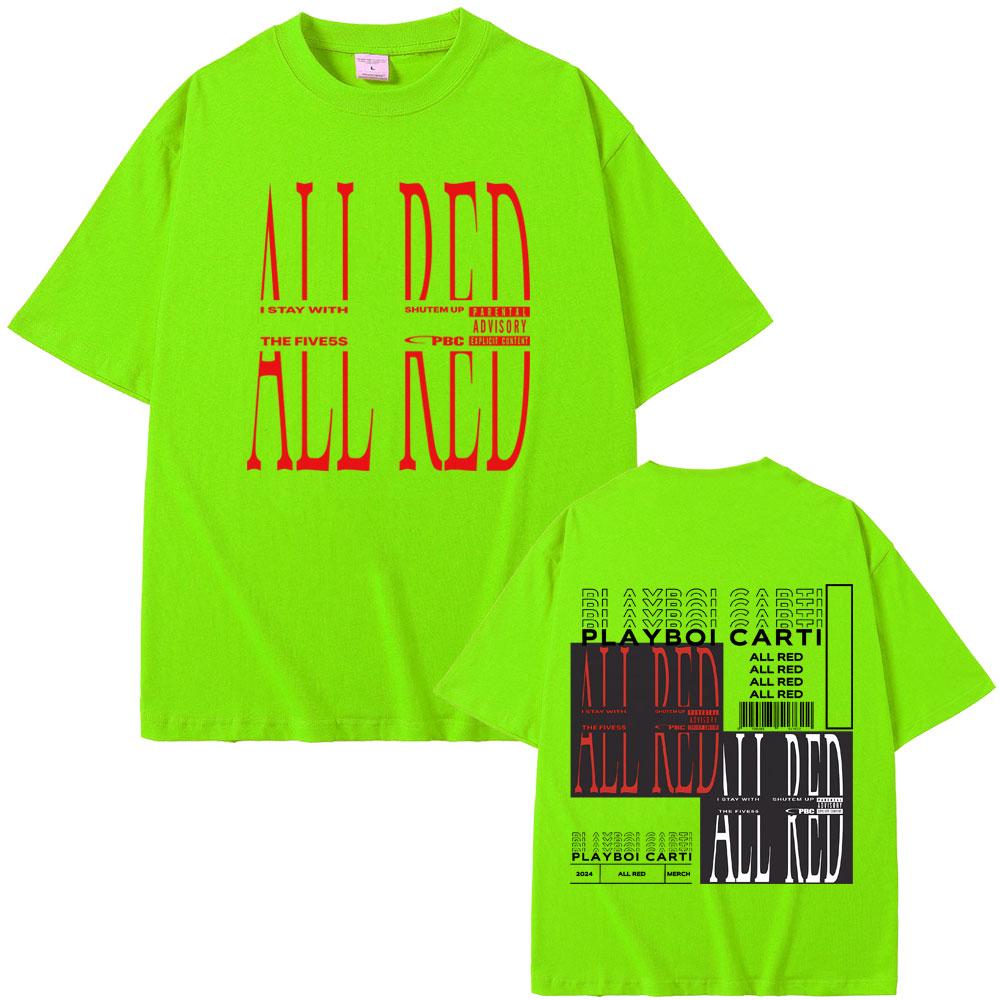 Rapper Playboi Carti Celé červené album Grafické tričko Opium 2024 Pop Out Whole Lotta Red Tričko Pánské Dámské Módní Hip Hop Trička