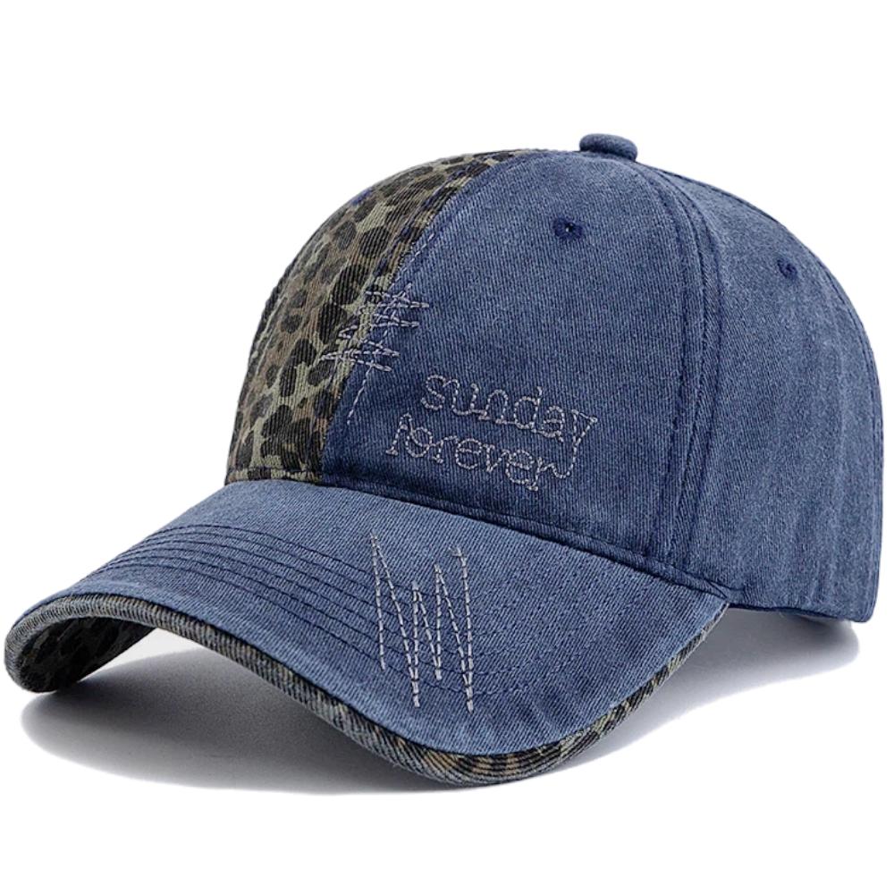 Ny Unisex Y2K Basebollkeps Mode Leopardfläck Tvättad Bomullshattar För Kvinnor Casual Boho Streetwear Stil Kvinnliga Trendiga Hattar Kepsar
