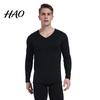 Thermal Suit 2 Pcs/Set Winter Men Underwear Set V Neck Plush Lined Seamless Long Outfit Sleeve Warm Slim Fit High Elastic Cold Weather Pajamas