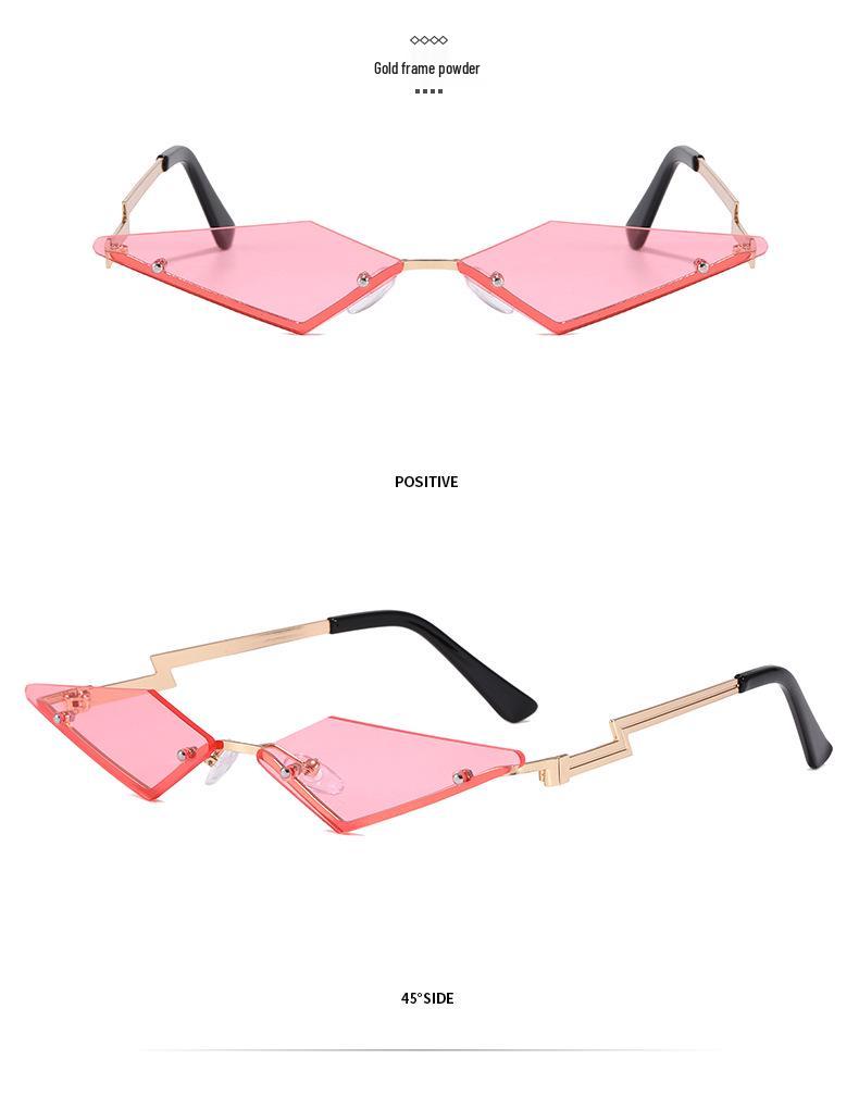 Модные Без ободка Металлические Треугольные Солнцезащитные Очки - Модный Европейский Американский Стиль 3491