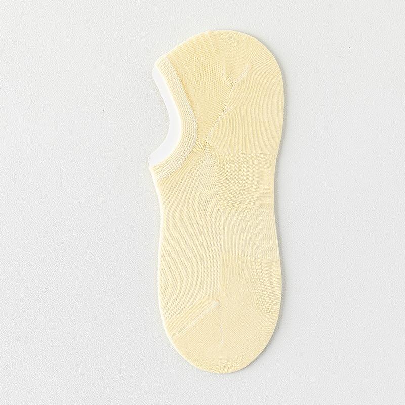 Female Summer Thin Style Pure Cotton Mesh Boneless Heel Shallow Mouth Invisible Socks