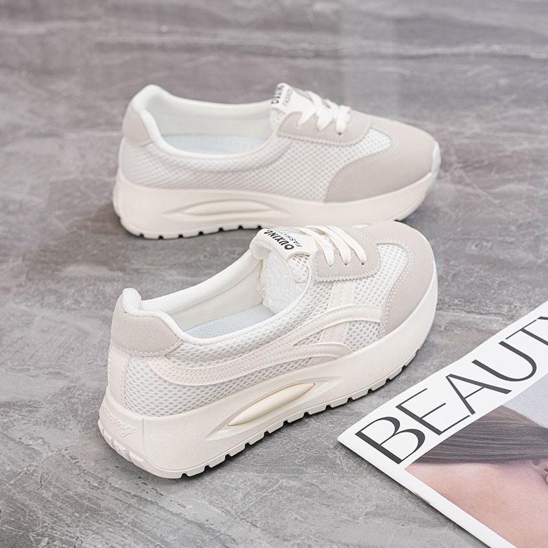

ins Korean version shallow mouth Forrest Gump shoes women s tide 2025 spring new student sports running casual platform dad shoes 35 белый