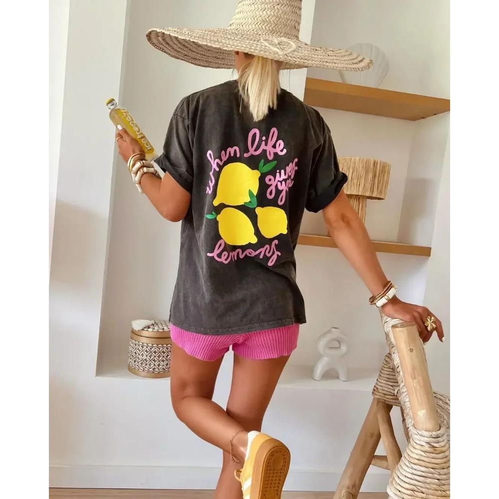 Oversized T-Shirt Hip Hop Women T Shirt Clothes Kanji Print Tshirt Short Sleeve Loose Streetwear Harajuku Tops Y2k Tees