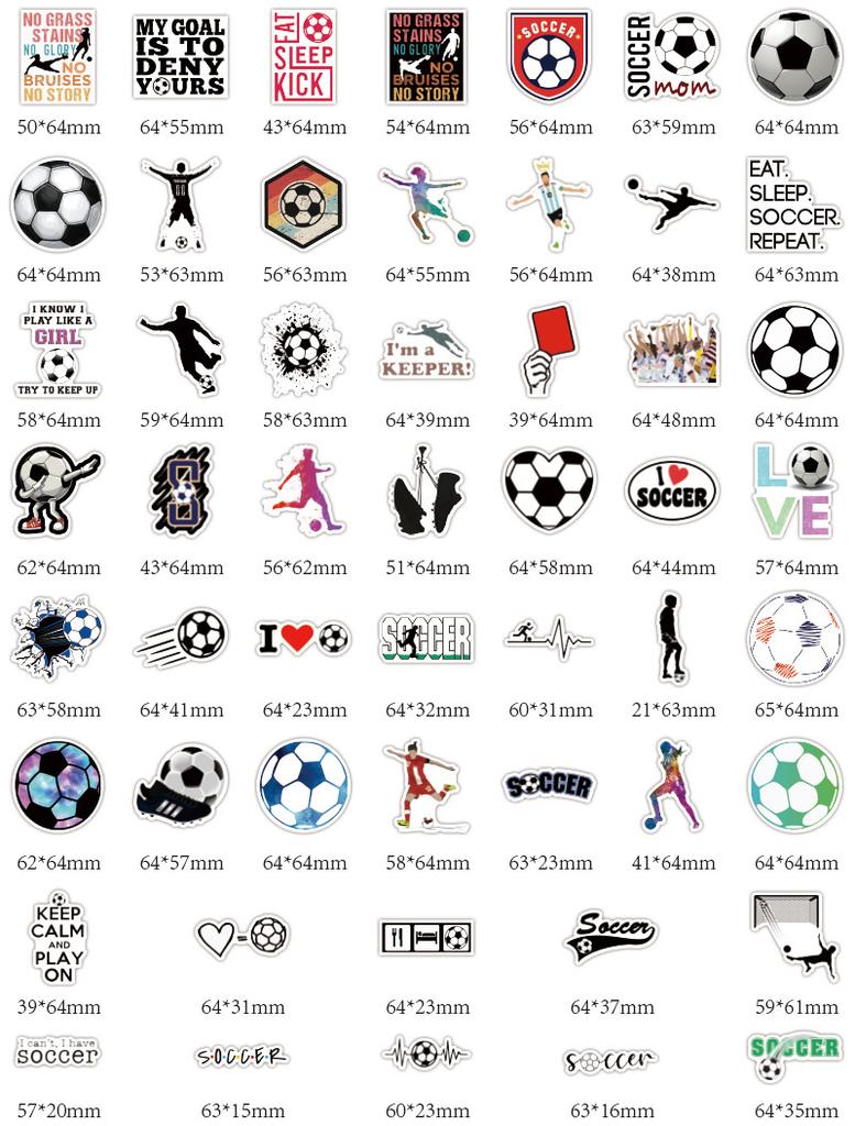 50 Pcsset Football Soccer Graffiti Stickers For Laptop Phone Luggage Notebook Decal Decoration Scrapbook Sticker Kids Gift