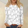 Women's Daily Casual Long-sleeved Printed O-neck Top