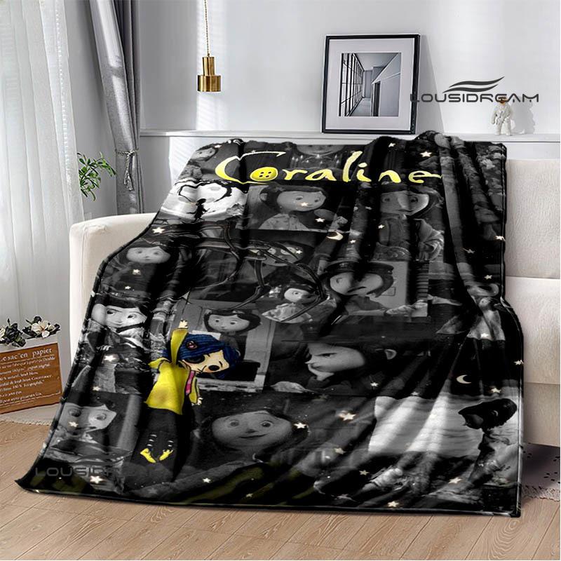 3D-Decke mit C-Coraline-Cartoon-Aufdruck, Flanell, warme Decken, weiche und bequeme Decke, Bettbezüge, Geburtstagsgeschenk, Heimtextilien