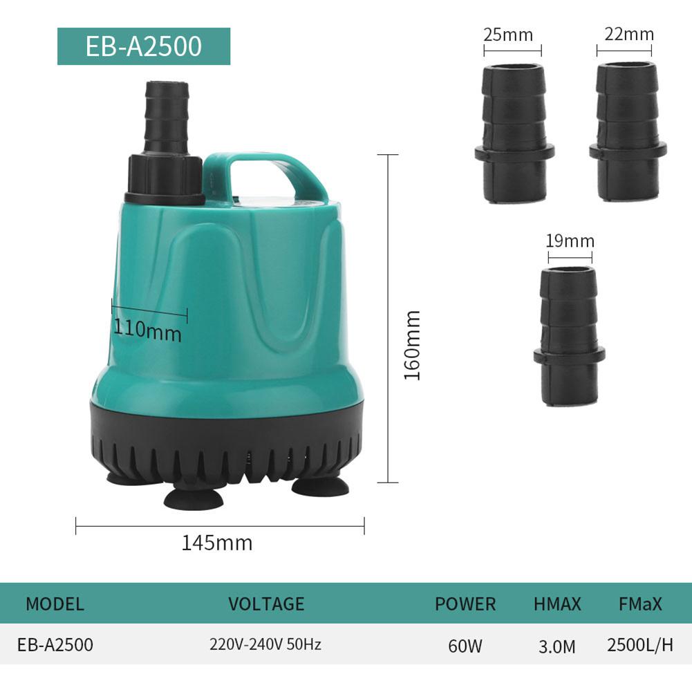 220V 240V 360 Degree Fish Tank Submersible Water Pump Aquarium Bottom Silent Filter Suction Feces Pump Fountain Waterfall Pump