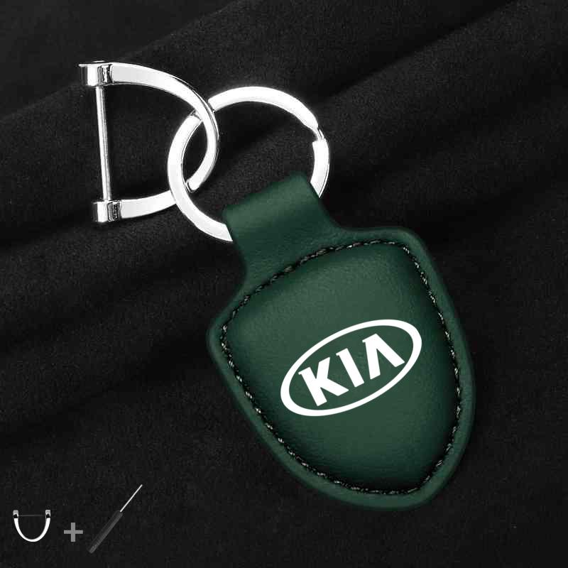 KWTU7 For Kia Rio Soul Cerato Soent Sportage Picanto K5 Forte Accessories Car Shield Leather Keychain Key Ring Pendant Holder Gift