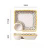 Dumpling Plate with Vinegar Dish Household Ceramic Plate Breakfast Compartment Plate High-Grade Dumpling