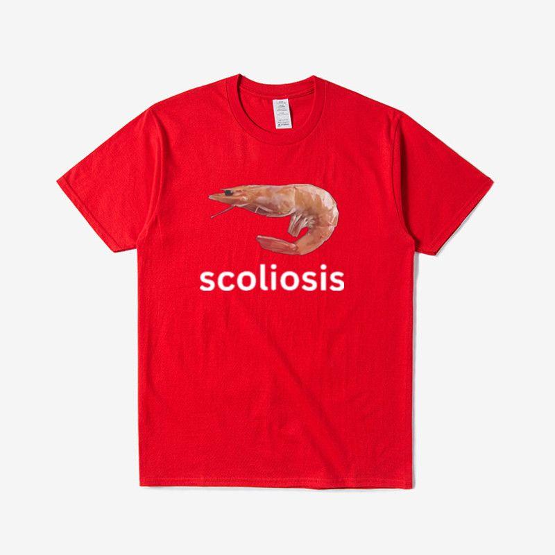 Fun Shrimp Men's Print T-Shirt Summer Vintage Kawaii Surfing Beach T-Shirt Unisex Breathable Casual Top