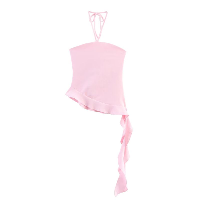 Kaslead New Women clothes Western Style Fashion Simple and Versatile Laminated Decorative Texture Top 3641810