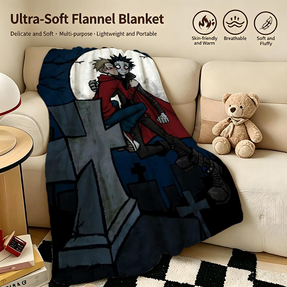 art TThe Little Vampire Fanmaded Throw Warm Soft Flannel Blanket Multiuse for Sofa Bed Camping Travel Nap