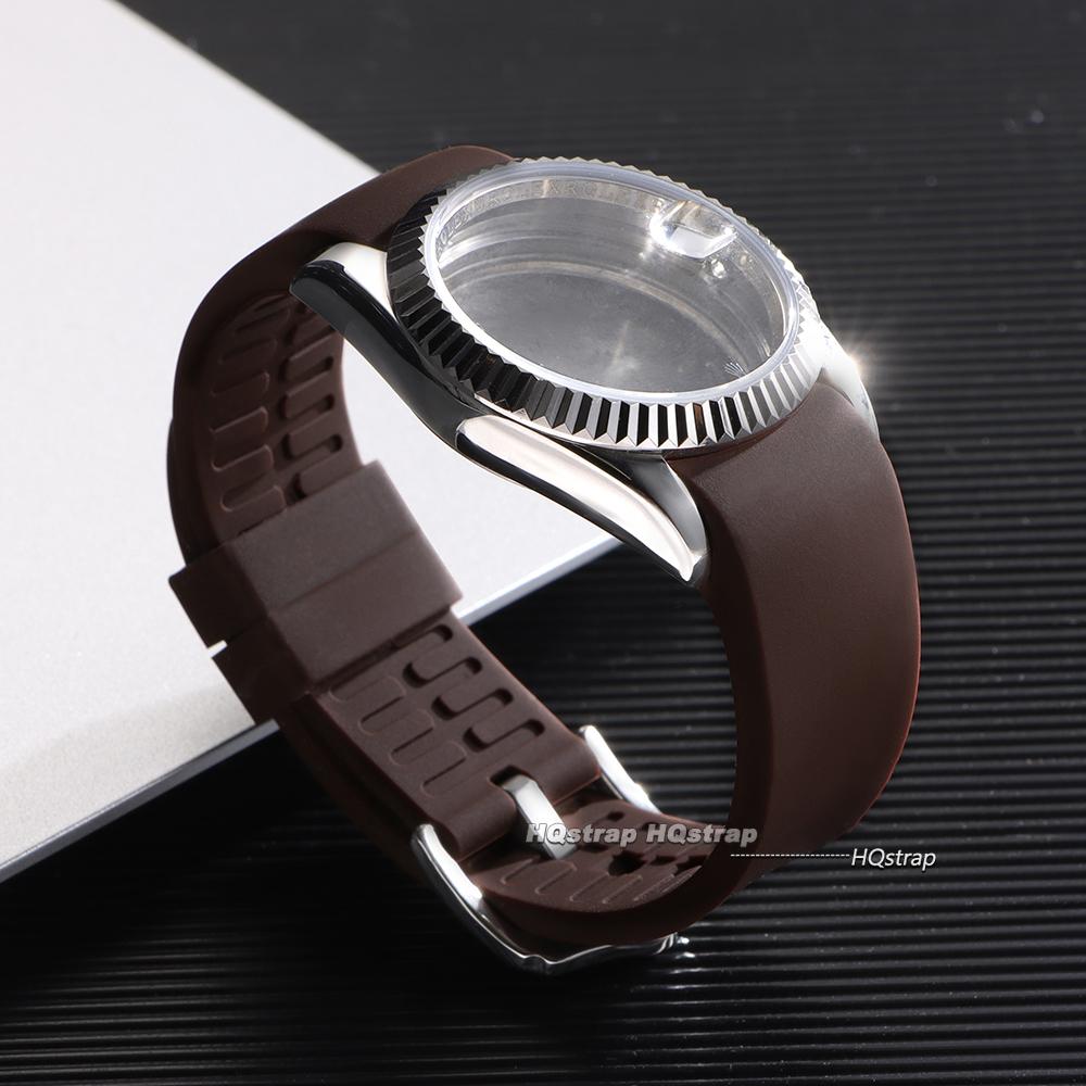 20mm 22mm Rubber Strap Curved End Silicone Watch Band for Seiko for Rolex Universal Bracelet High Quality Waterproof Wristband