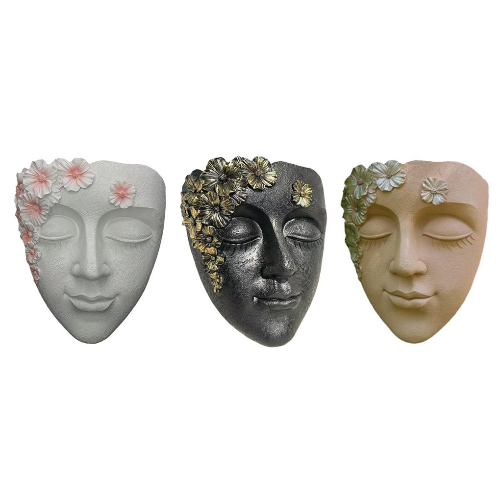 Face Sculpture Wall Planter Figure, Creative Hanging Plant Pot Flowerpot for