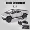 1:24 Tesla Cybertruck Truck Alloy Toy Car Model Diecasts Vehicles Pickup Motorcycle Car Decoration Kid Boys Toys Christmas