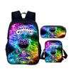 Set 3pz Borsa Scuola Critters Sorridenti 40cm/15.7inch Zaino Borsa a Spalla Astuccio Borse per Computer per Ragazzi Ragazze Miglior Regalo