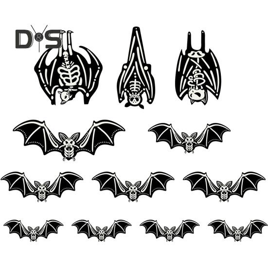 

12 шт. подвесных летучих мышей, украшения на Хэллоуин, уличные летучие мыши, страшная атмосфера, реквизит для сцены на входной двери во дворе и дереве A