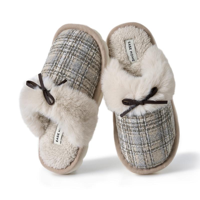 Premium Fashion Cotton Slippers 2025 Autumn and Winter New Indoor Home Non-slip Warm Fluffy Slippers Half-drag Cotton Shoes