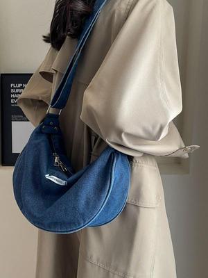 Sacs en jean tendance pour femmes japonais et coréens 2025: Design en Toile Tendance, Polyvalent, Style Universitaire