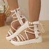 2024 Summer Hot Selling Women's Shoes Fashion Open Toe Women's Sandals Solid Color Casual Mid Heel Women's Roman Sandals