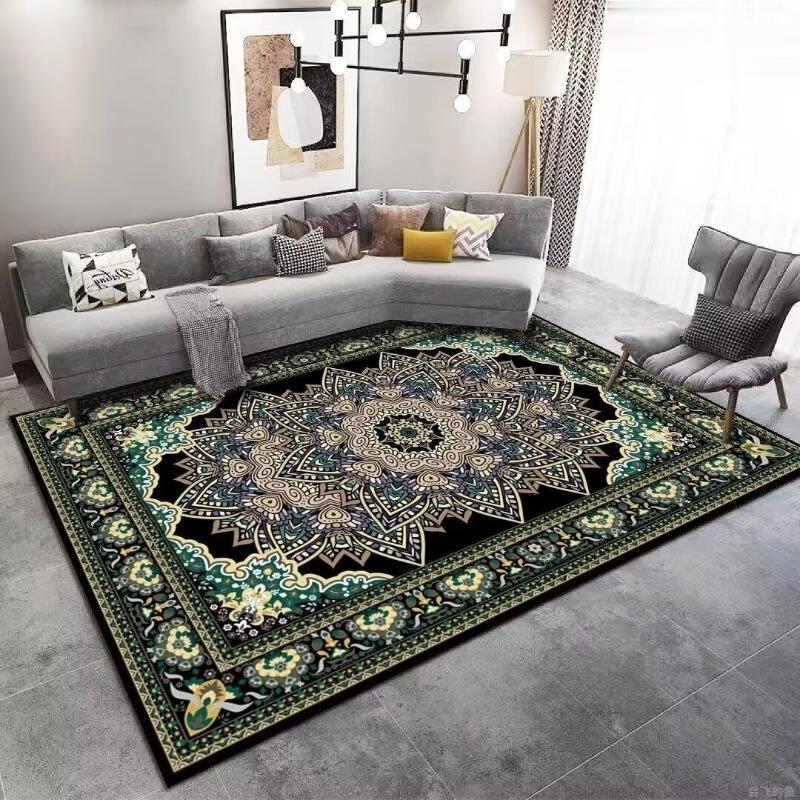 Bohemian Style Antiskid Carpet Living Room Easy Clean Large Room Rugs Soft Office Sofa Table Mat Washable Foldable Beautiful