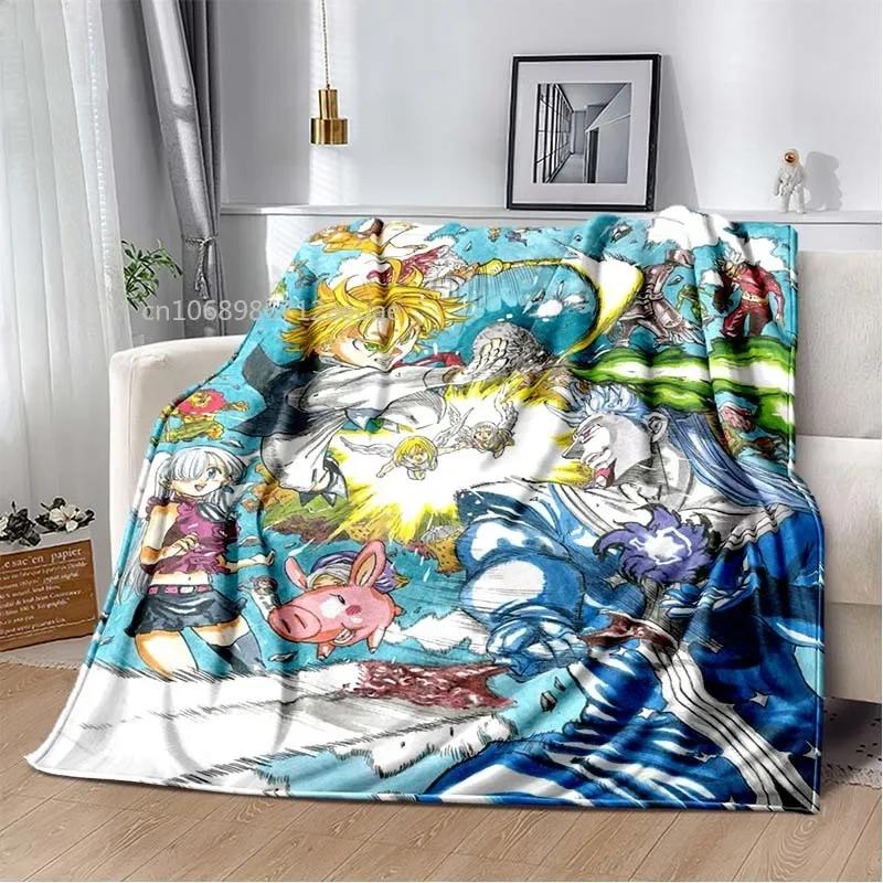 Thicken Blanket Anime The Seven Deadly Sins Printed Flannel Blankets for Beds Sofas Warm Bed Sheet Soft Blanket