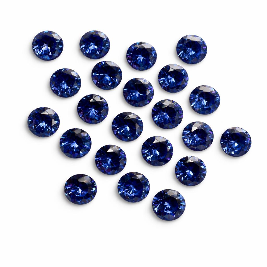 Natural Blue Sapphire Loose Gemstone 16 Pcs 5x5 Mm Lot Round September Birthstone for Jewelry Making