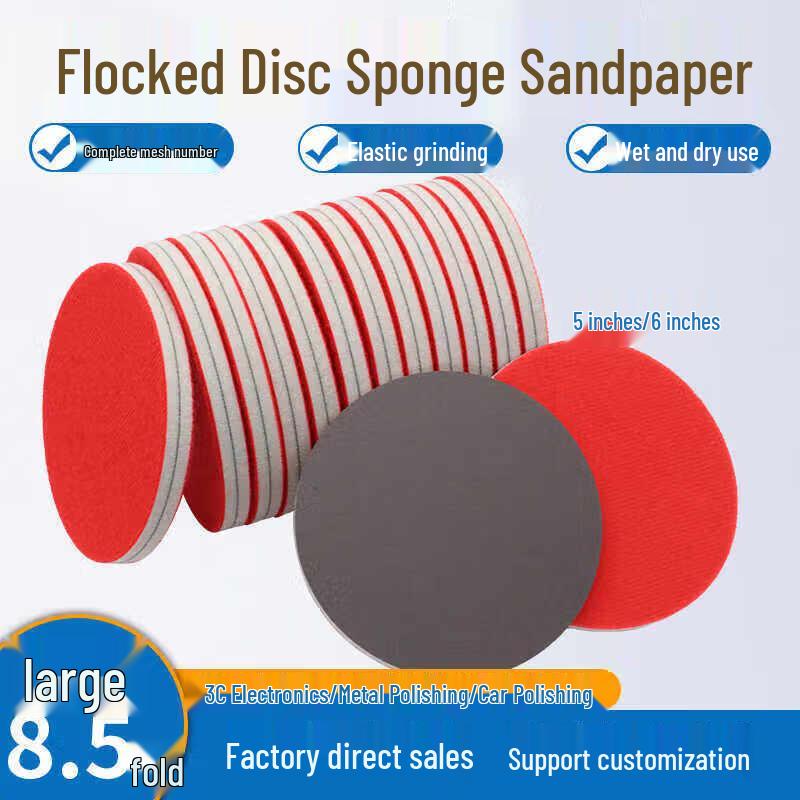 Ally Round Flocked Sponge Sandpaper for Polishing