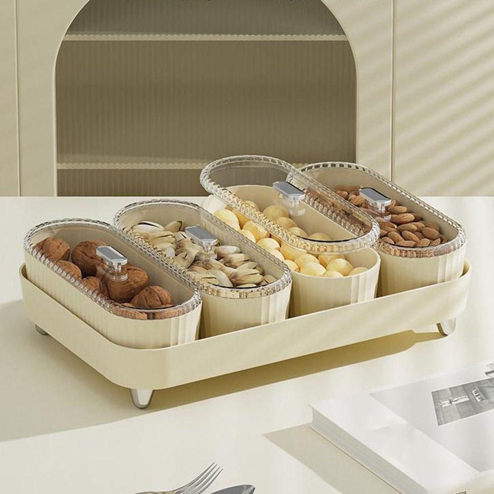 Moisture-proof Snack Dry Fruit Tray Plastic Dessert Container Fruit Bowl Snack Storage Tray  Travel