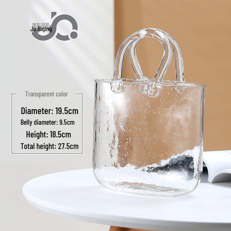 

Скандинавская стеклянная ваза: Стильная гидропонная сумочка для живых цветов и рыбок, прозрачный синий дизайн аквариума