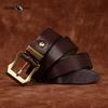 Móda Osobnost Retro Zesílený Hladký Vrchní Vrstva Hovězí Kůže Pravá Kůže Pánský Opasek Drsný Chlap Měděná Přezka Opasek