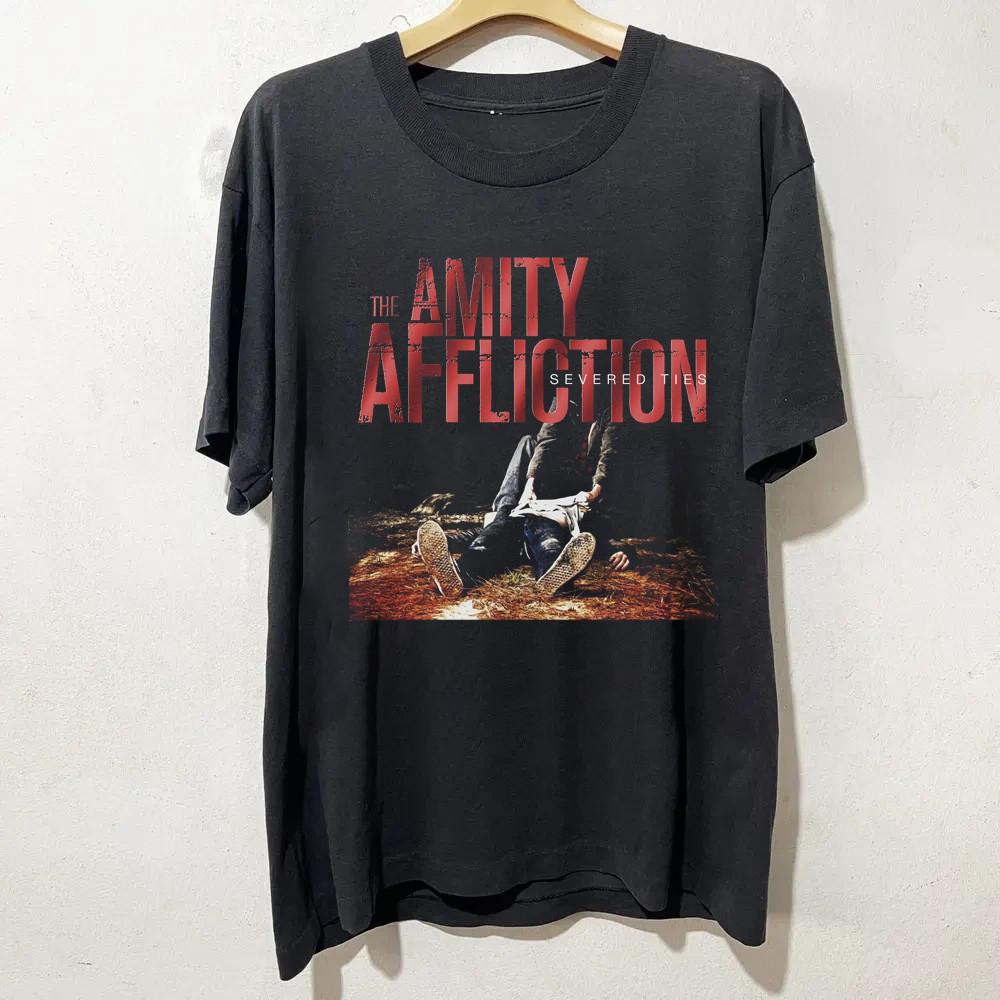 THE AMITY AFFLICTION Черная Хлопковая Футболка Все размеры S-5XL Подарок Друзьям OM261 Унисекс Футболка M