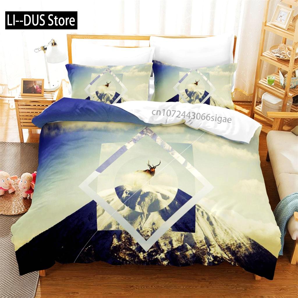 Duvet Cover Natural Scenery Landscape Snow Mountain Queen Bedding Duvet Cover Set Bedspreads With Pillowcase Bedroom Decoration