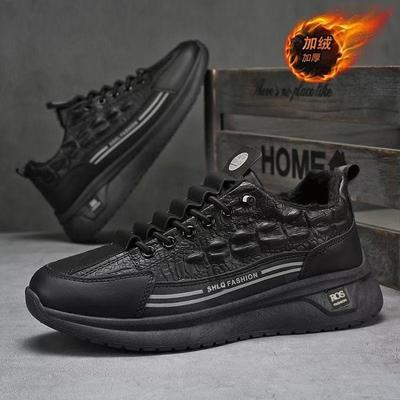 Single Cotton Casual Shoes Winter Velvet Thickened Warm Cotton Shoes Leather Sports Shoes Shoes Shoes