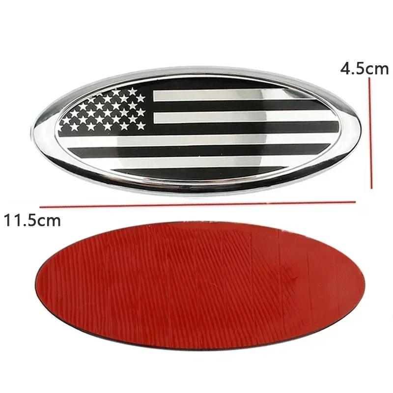 11.5x4.5cm ABS Car Front Hood Bonnet Emblem Rear Badge Accessories for Ford MK7 Focus MK2 Fiesta Mondeo F150 Ranger Fusion Kuga