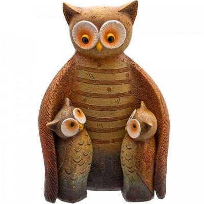 Owl Family Resin Ornament