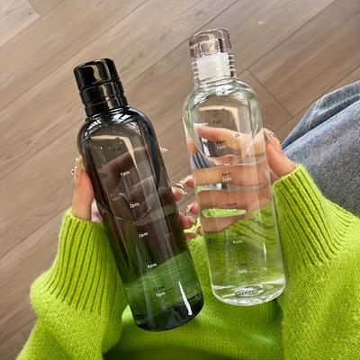 Botella de Agua de Plástico para PC con Marcadores de Tiempo 16.91oz Antifugas Resistente a Caídas Libre de BPA Botella Deportiva para Gimnasio Viajes Actividades al Aire Libre